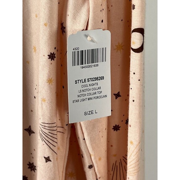 Soma Cool Nights Pajama Top Sz L‎ Starlight Mini Porcelain Celestial Whimsy NEW - Picture 5 of 10